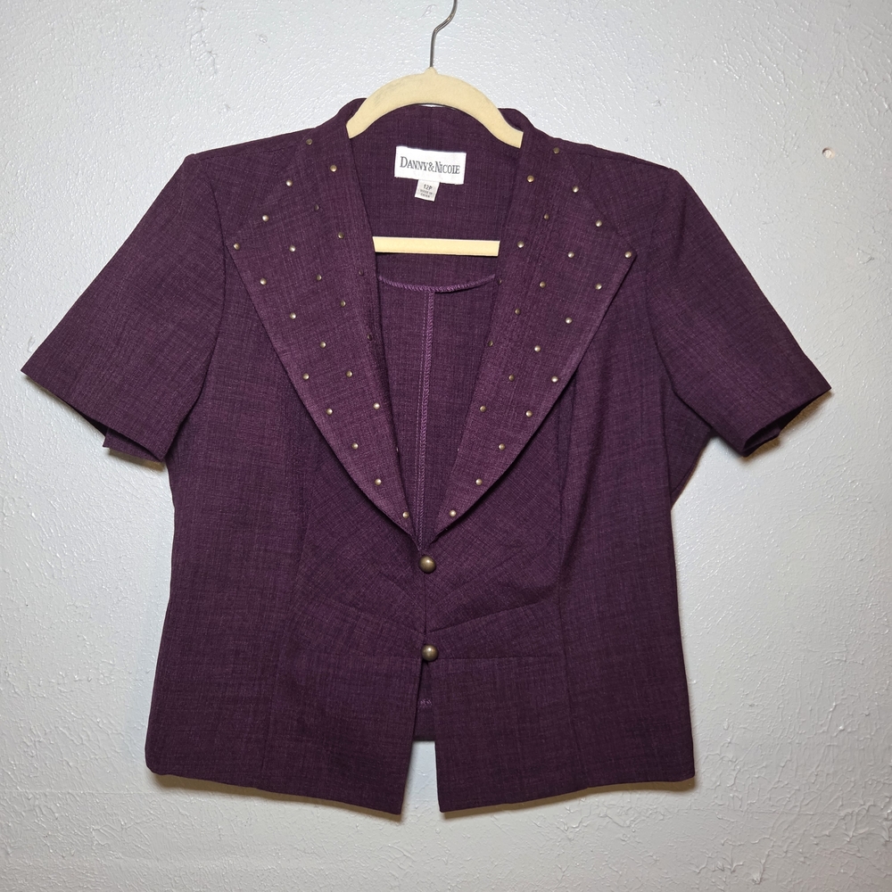 Vintage Danny & Nicole Purple Blazer with Stud Accents Like New Free Shipping